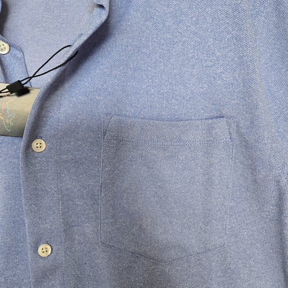 NWT, GREG NORMAN Men's Blue Short Sleeve Shirt. Size M - Picture 5 of 9